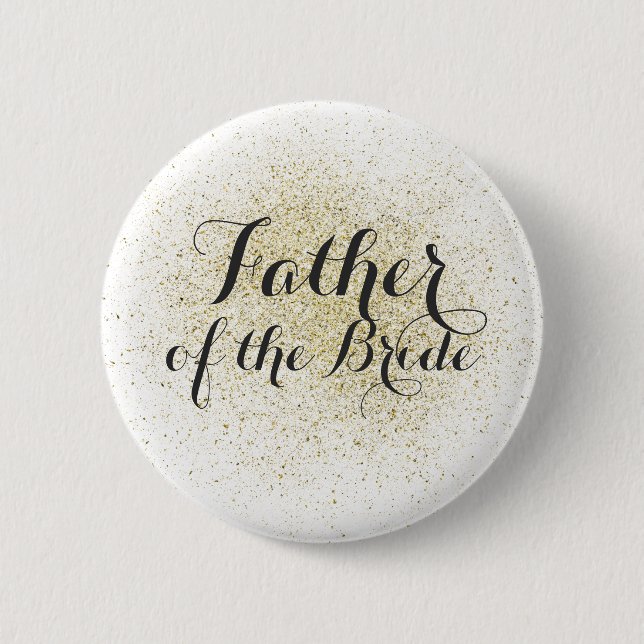 Glitter Gold Father of the Bride Button (Front)