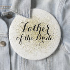 Glitter Gold Father of the Bride Button