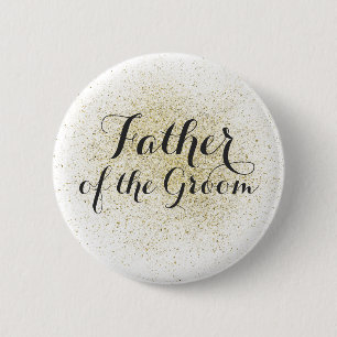Glitter Gold Father of the Groom Button