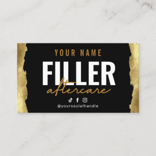 Glitter Gold Filler Instruction Aftercare Card