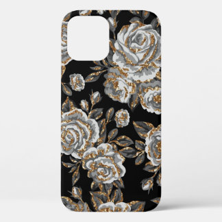 Glitter Gold Floral: Sparkle Vintage. iPhone 12 Case
