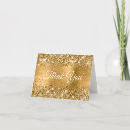 Glitter Gold Foil 40th Birthday Thank You Card