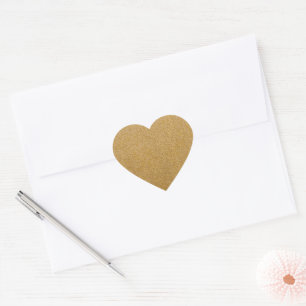 Glitter gold heart sticker