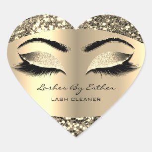 Glitter Gold Lashes By Cleaner Heart Makeup Heart Sticker