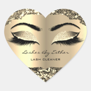 Glitter Gold Lashes By Name Cleaner Heart Makeup Sticker