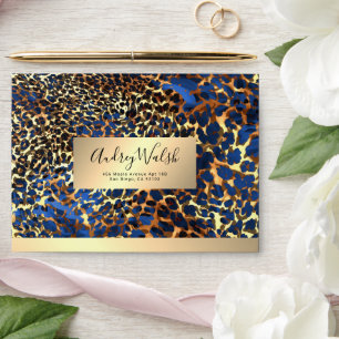 Glitter Gold Luxury Animal Skin Leopard Beauty Envelope