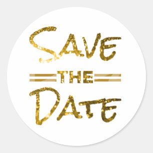 Glitter Gold Save the Date Seal