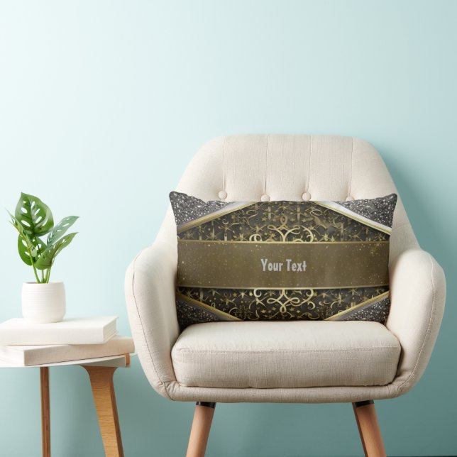 glitter gold silver lumbar cushion (Chair)