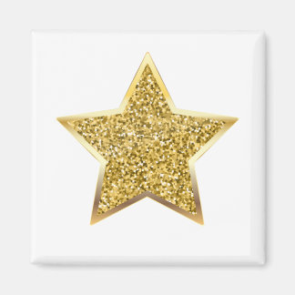 glitter gold star magnet