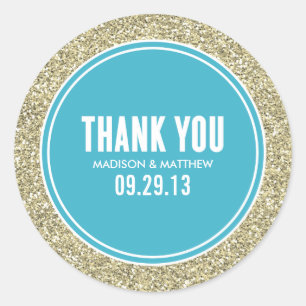 GLITTER & GOLD WEDDING FAVOR LABELS