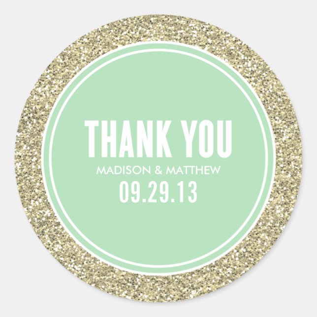 GLITTER & GOLD | WEDDING FAVOR LABELS (Front)