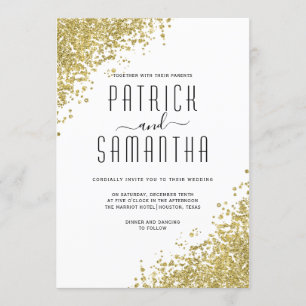 Glitter Gold Wedding Invitation