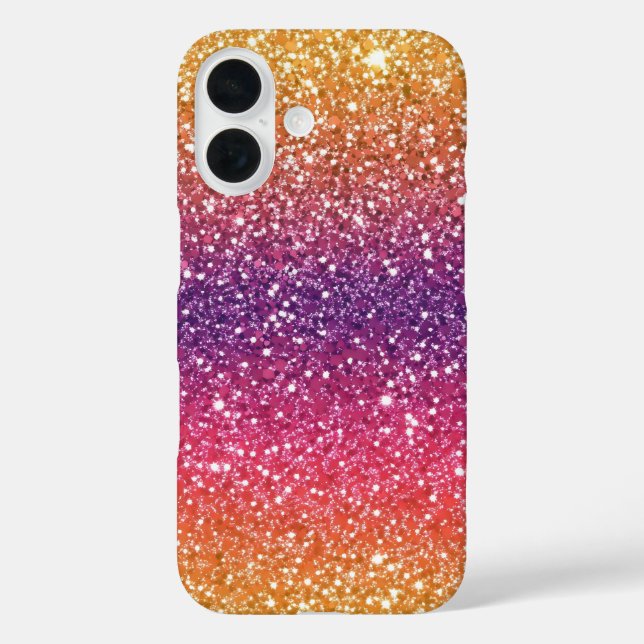 Glitter Golden Purple Ombre Case-Mate iPhone Case (Back)