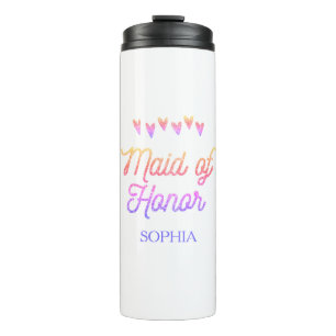Glitter Gradation Heart Maid of Honour Thermal Tumbler