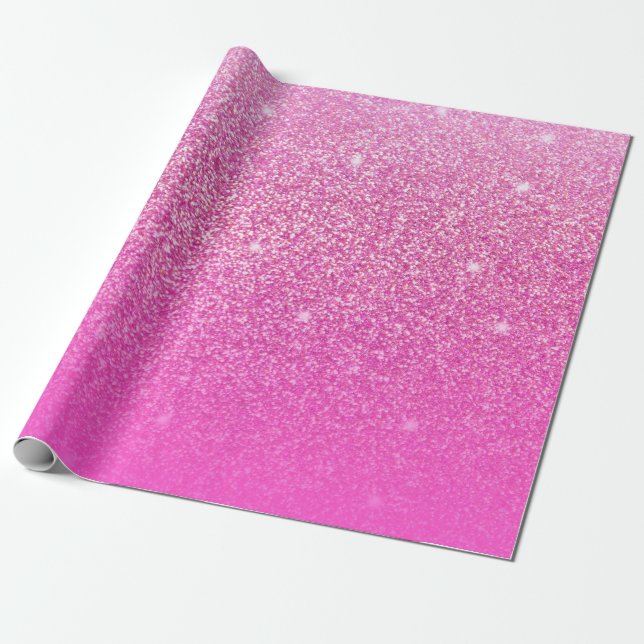 Glitter Gradient Pink Wrapping Paper (Unrolled)