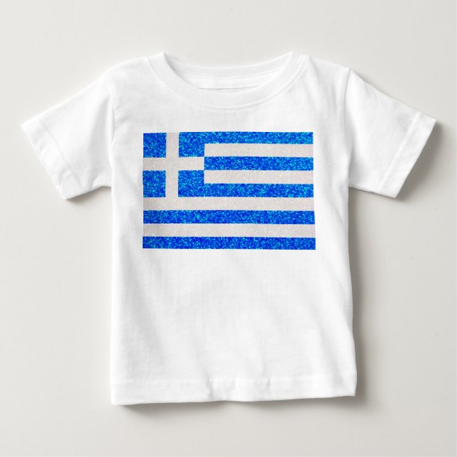 Glitter Greece flag baby tshirt (Front)