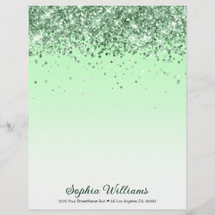 Glitter Green Custom Letterhead