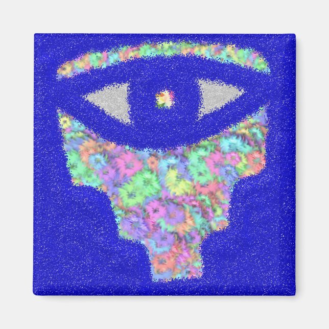 Glitter hamsa floral magnet (Front)