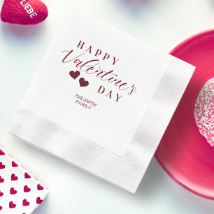 Glitter Happy Valentine's Day Hearts Napkin