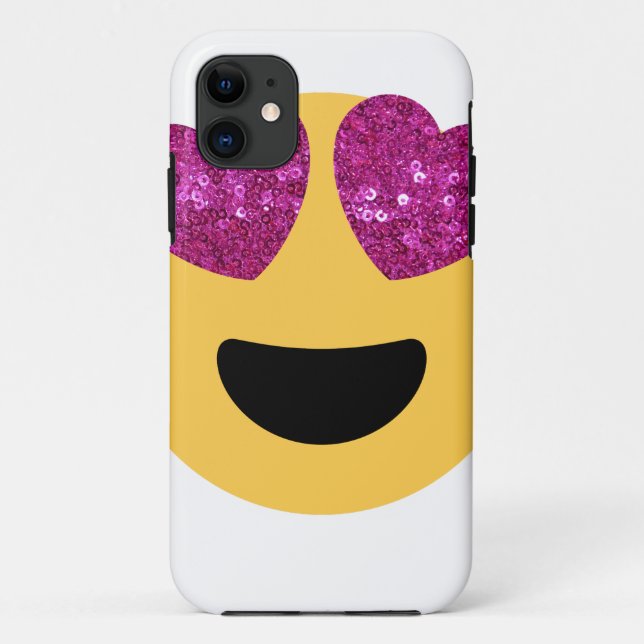 glitter heart eye emoji Case-Mate iPhone case (Back)