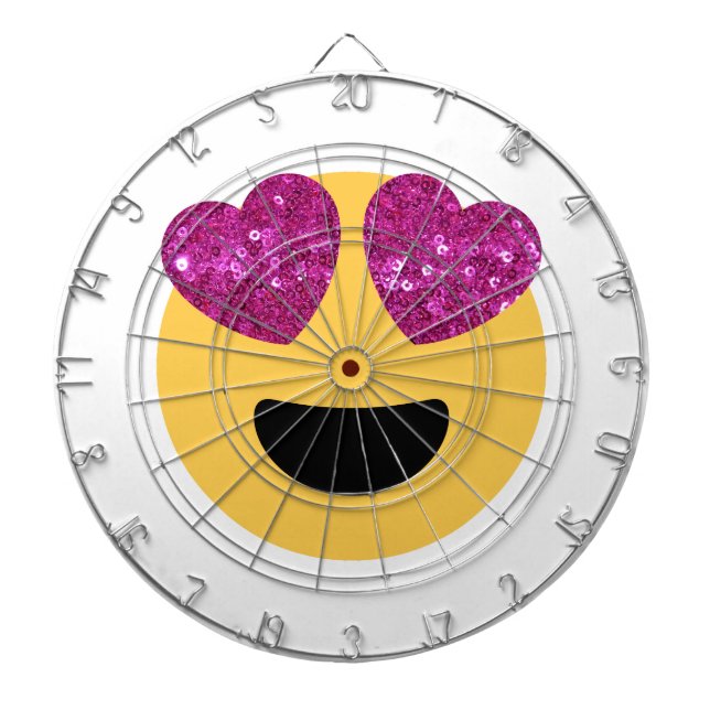 glitter heart eye emoji dartboard (Front)