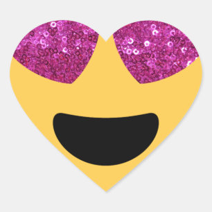 glitter heart eye emoji sticker