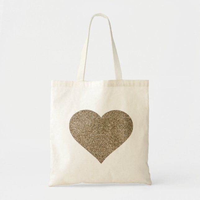 Glitter Heart Wedding Tote Bag (Front)