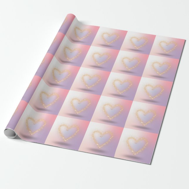 Glitter Heart  Wrapping Paper (Unrolled)
