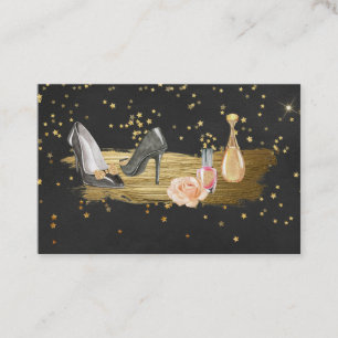 *~* Glitter Heels Nail Polish Perfume Gold Foil Business Card