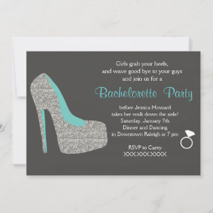 Glitter High Heel Bachelorette Party Invitation