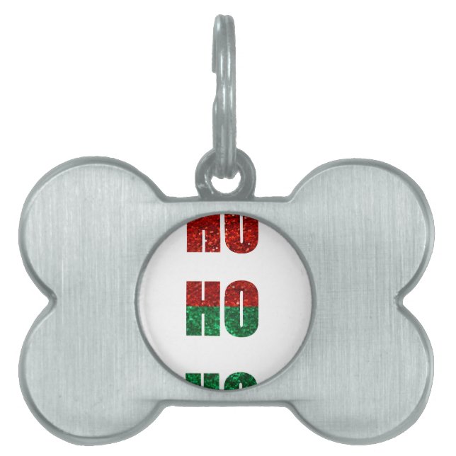 glitter ho ho ho pet ID tag (Front)