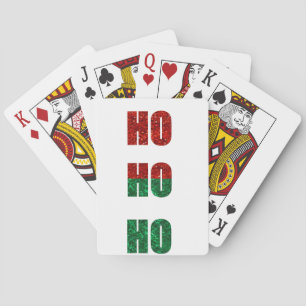 glitter ho ho ho playing cards