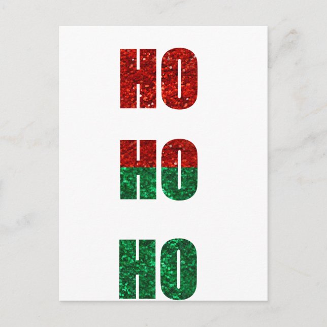 glitter ho ho ho postcard (Front)
