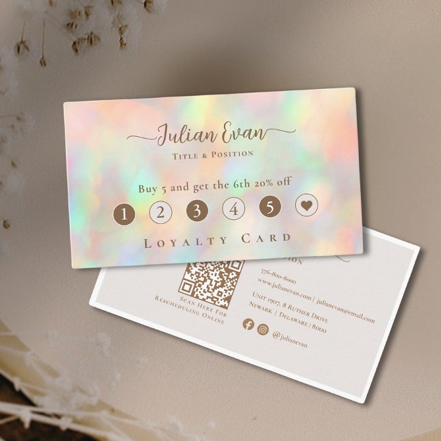 Glitter Holographic Beautician Makeup Loyalty Card (Glitter Holographic Beautician Makeup Loyalty Card)