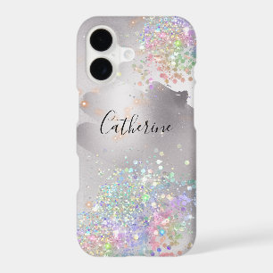 Glitter holographic confetti silver rainbow sheen