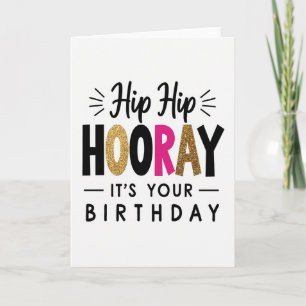 Glitter Hooray Birthday Card