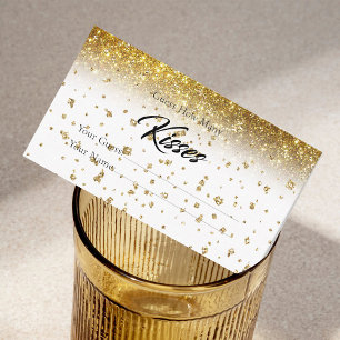 Glitter How Many Kisses Bridal Game Enclosure  Card