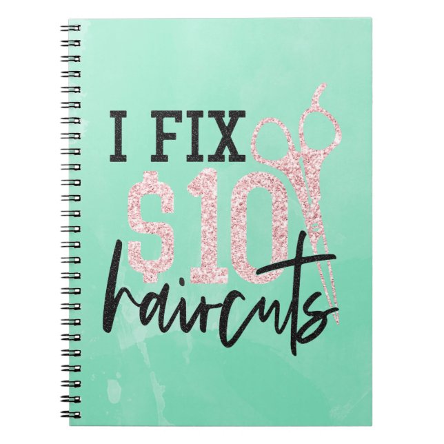 Glitter I Fix $10 Haircuts iPad Case Notebook (Front)