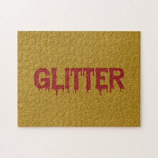 Glitter in Blood Typography Jigsaw Puzzle