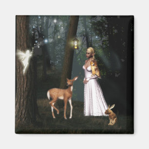 Glitter in the forest -Fairy fantasy magnet