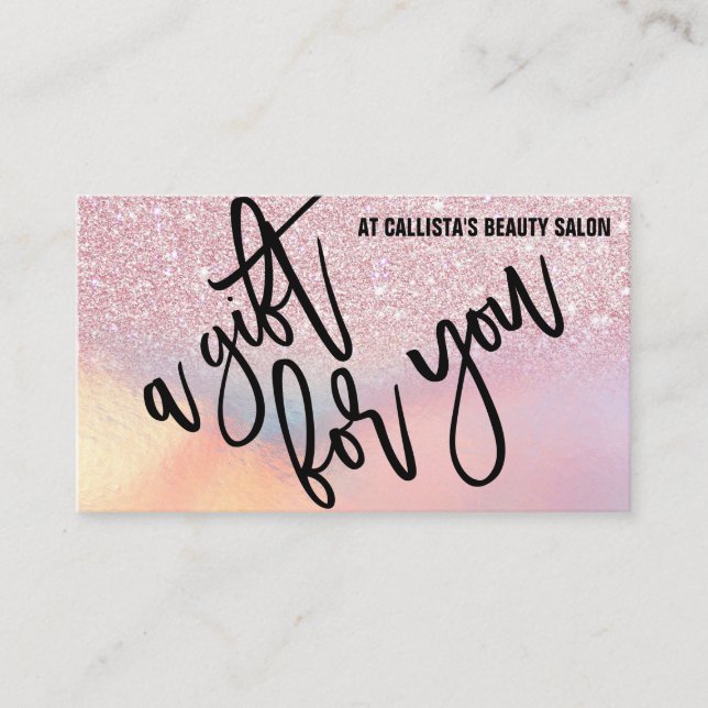 Glitter Iridescent Gift Certificate (Front)