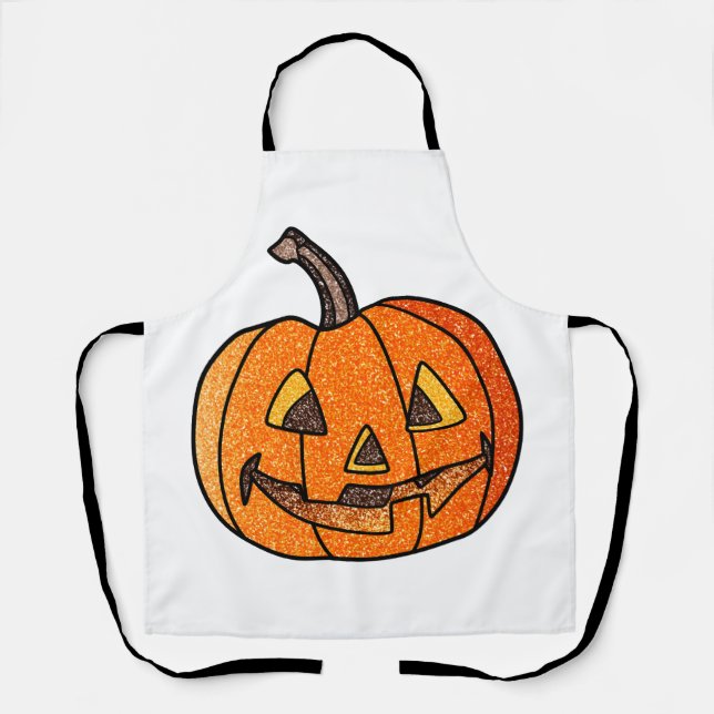 Glitter Jack O'Lantern Apron (Front)