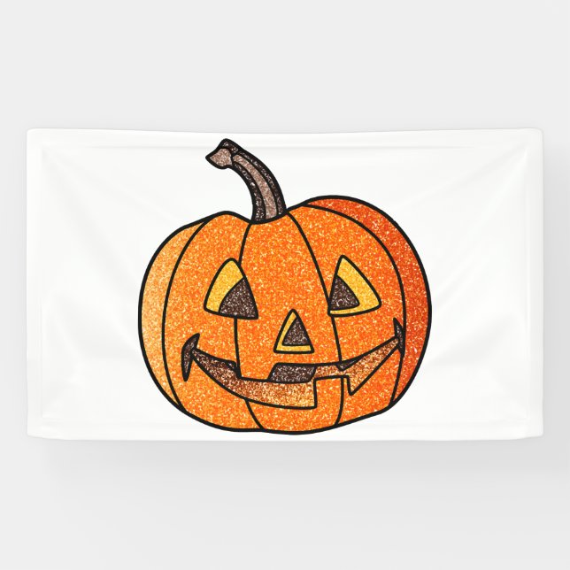 Glitter Jack O'Lantern Banner (Horizontal)
