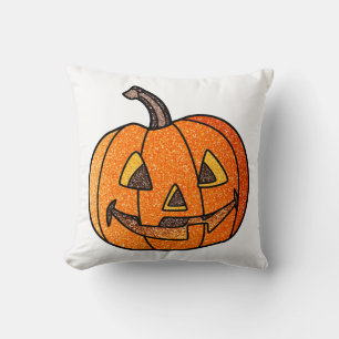 Glitter Jack O'Lantern Cushion