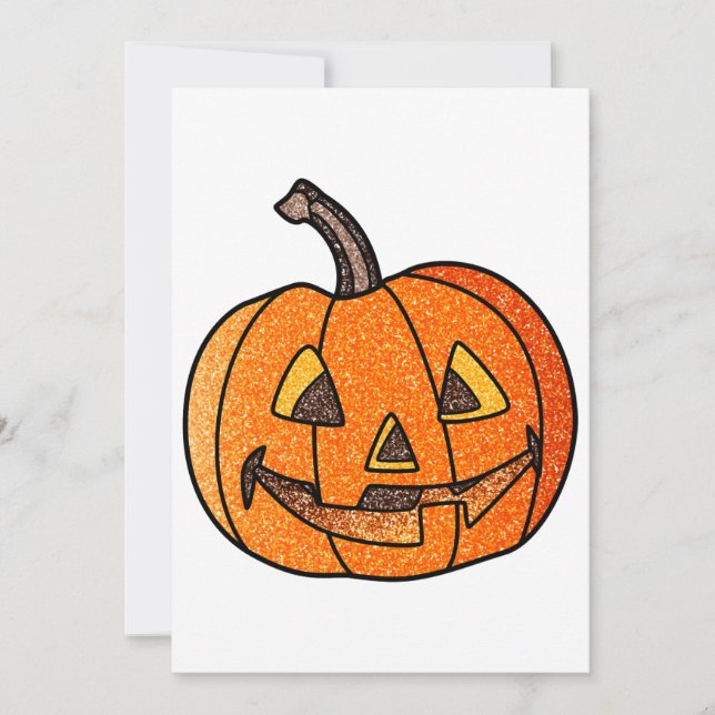 Glitter Jack O'Lantern Holiday Card (Front)