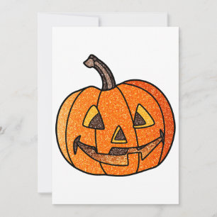 Glitter Jack O'Lantern Holiday Card
