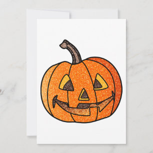 Glitter Jack O'Lantern Invitation