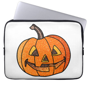 Glitter Jack O'Lantern Laptop Sleeve