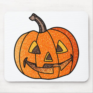 Glitter Jack O'Lantern Mouse Pad