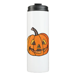 Glitter Jack O'Lantern Thermal Tumbler